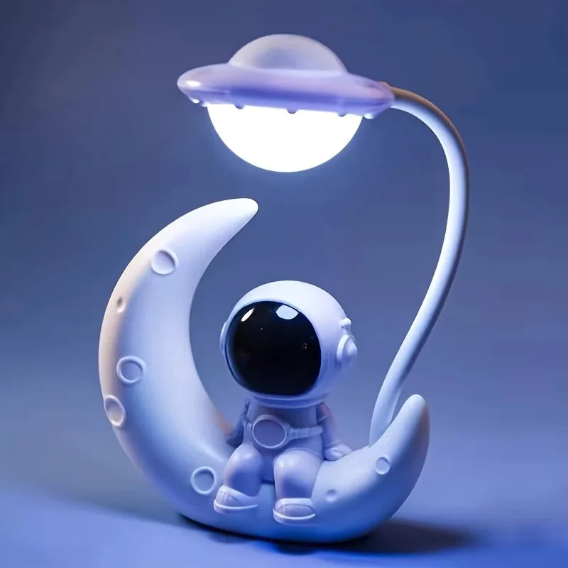 Astronaut Moon LED Night Light - Creative Desk Lamp & Decor